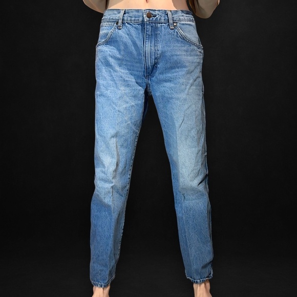 Wrangler Sunset Mid Rise Straight Jeans 30x29 Free People Light Wash Denim VGUC - Picture 2 of 6